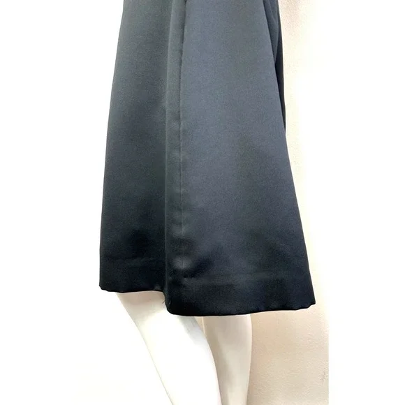 80s Victor Costa Nahdree Evening Dress Size 8 Black White Flower Off Shoulder - Picture 11 of 15